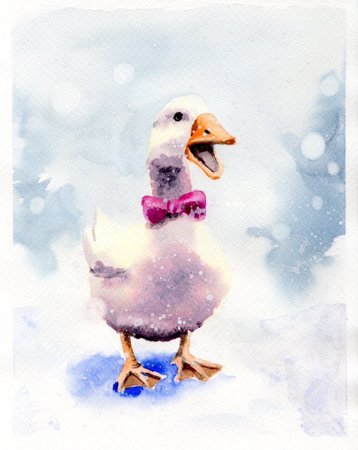 Watercolour Christmas Goose 2